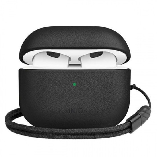Uniq Terra Case - Δερμάτινη Θήκη για Apple AirPods 3rd Gen - Black (UNIQ-AIRPODS(2021)-TERBLK)