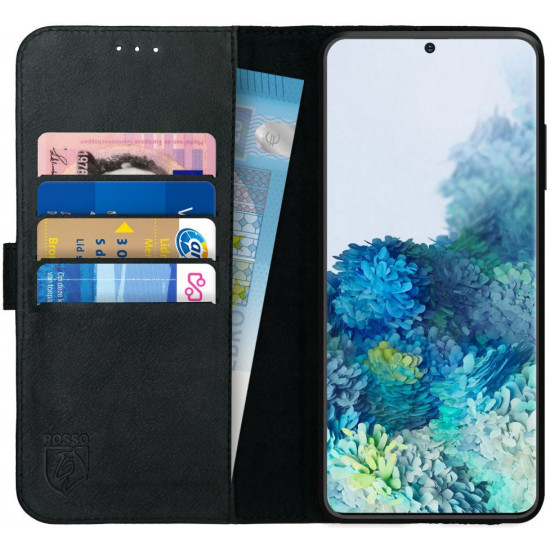 Rosso Deluxe Δερμάτινη Θήκη Πορτοφόλι Samsung Galaxy S20 Plus - Black (8719246226137)