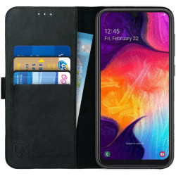 Rosso Deluxe Δερμάτινη Θήκη Πορτοφόλι Samsung Galaxy A50 - Black (8719246185489)