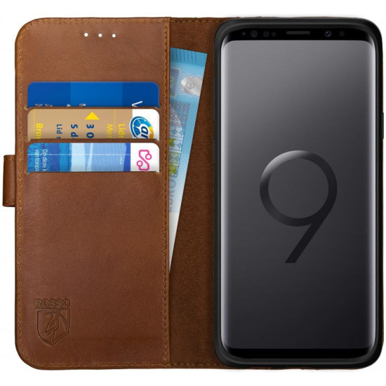 Rosso Deluxe Δερμάτινη Θήκη Πορτοφόλι Samsung Galaxy S9 - Brown (8719246134074)