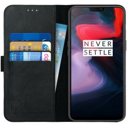 Rosso Deluxe Δερμάτινη Θήκη Πορτοφόλι OnePlus 6 - Black (8719246139338)