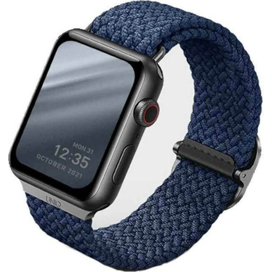 Uniq Aspen Braided Band - Premium Πλεκτό Λουράκι Apple Watch Ultra/SE/11/10/9/8/7/6/5/4 (49/46/45/44mm) - Oxford Blue (UNIQ-44MM-ASPOBLU)