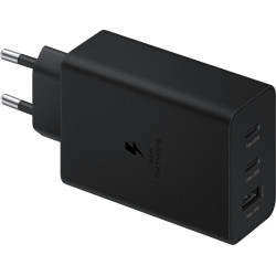 Samsung Fast Travel Charger - Ταχυφορτιστής Ταξιδιού / Αντάπτορας Με 2 x Type-C / 1 x USB - 65W - Black (EP-T6530NBEGEU)