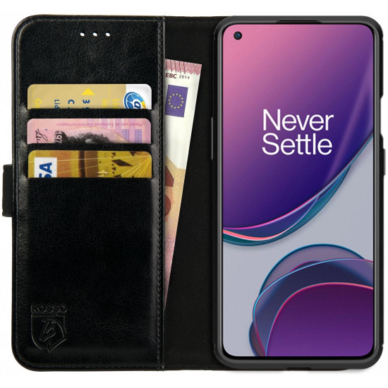 Rosso Element PU Θήκη Πορτοφόλι OnePlus 8T - Black (8719246279065)