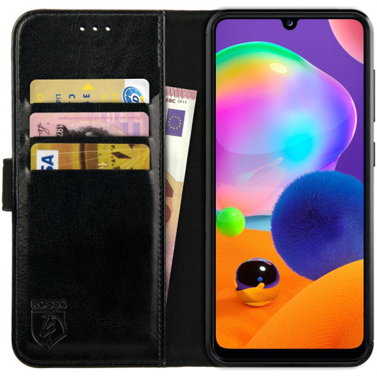 Rosso Element PU Θήκη Πορτοφόλι Samsung Galaxy A31 - Black (8719246262722)
