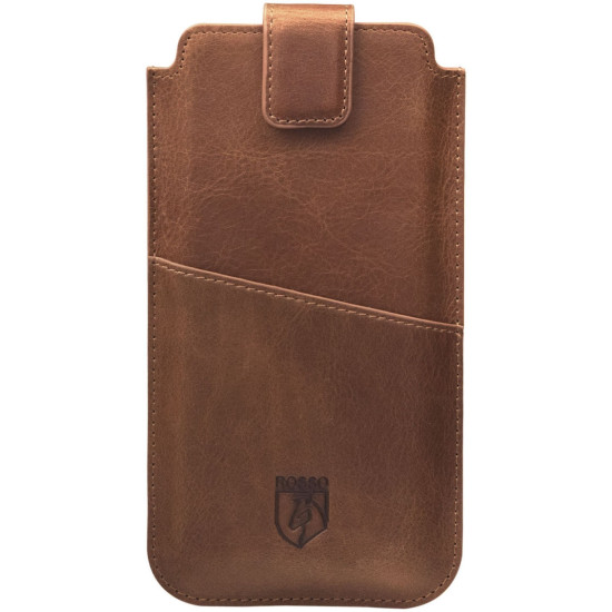 Rosso Deluxe Select Insert Case - Universal Δερμάτινη Θήκη για Smartphones / Κινητά - 14 x 7 cm - Brown (8719246130113)