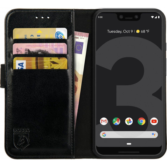Rosso Element PU Θήκη Πορτοφόλι Google Pixel 3 XL - Black (8719246157363)
