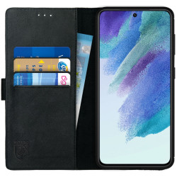 Rosso Deluxe Δερμάτινη Θήκη Πορτοφόλι Samsung Galaxy S21 FE 5G - Black (8719246312823)