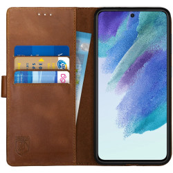 Rosso Deluxe Δερμάτινη Θήκη Πορτοφόλι Samsung Galaxy S21 FE 5G - Brown (8719246312830)