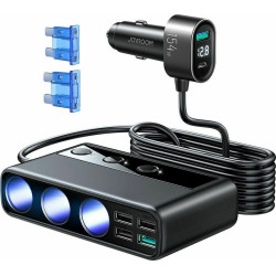 Joyroom Multi-Port Car Charger - Φορτιστής Αυτοκινήτου με 5 x USB / 1 x Type-C / 3 x Υποδοχές Αναπτήρα - QC3.0 - 154W - Black (JR-CL06)