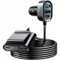 Joyroom Multi-Port Fast Car Charger - Φορτιστής Αυτοκινήτου με 3 x USB-A / 2 x Type-C - QC3.0 - 150cm - 72W - Black (JR-CL05)