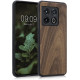 KWmobile Σκληρή Ξύλινη Θήκη με TPU Bumper - OnePlus 10 Pro - Dark Brown / Walnut (57461.18)