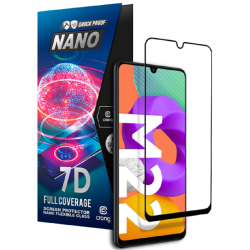 Crong 7D Nano Flexible Glass - Fullface Αντιχαρακτικό Υβριδικό Γυαλί Οθόνης Samsung Galaxy Μ22 - Black - 0.3mm (CRG-7DNANO-SGM22)