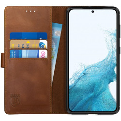 Rosso Deluxe Δερμάτινη Θήκη Πορτοφόλι Samsung Galaxy S22 5G - Brown (8719246337291)