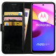 Rosso Element PU Θήκη Πορτοφόλι Motorola Moto E40 / E30 / E20 - Black (8719246342325)