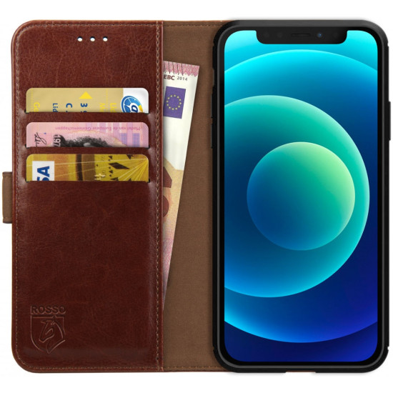 Rosso Element PU Θήκη Πορτοφόλι Apple iPhone 12 mini - Brown (8719246252303)