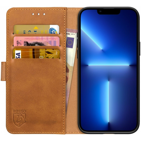 Rosso Element PU Θήκη Πορτοφόλι Apple iPhone 13 Pro - Light Brown (8719246324789)