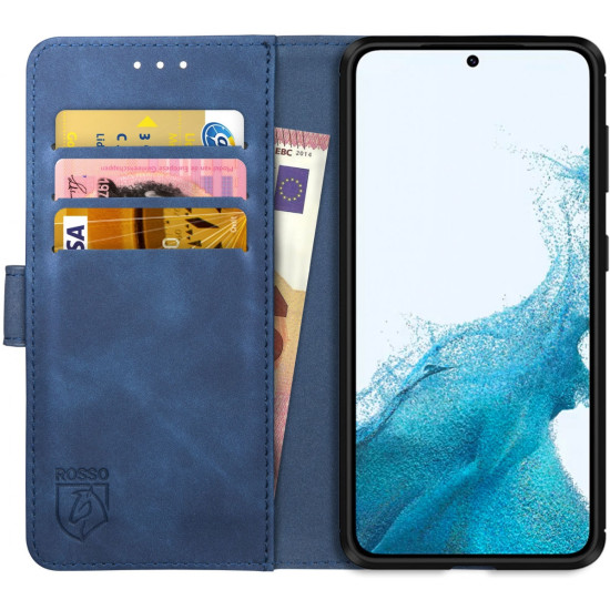Rosso Element PU Θήκη Πορτοφόλι Samsung Galaxy S22 5G - Blue (8719246343117)