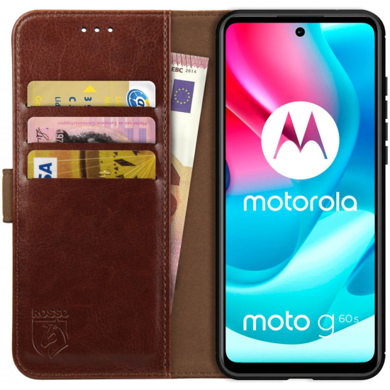 Rosso Element PU Θήκη Πορτοφόλι Motorola Moto G60S - Brown (8719246339714)