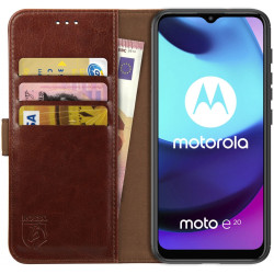 Rosso Element PU Θήκη Πορτοφόλι Motorola Moto E40 / E30 / E20 - Brown (8719246342356)