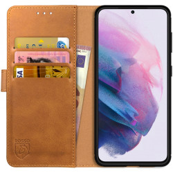 Rosso Element PU Θήκη Πορτοφόλι Samsung Galaxy S21 Plus 5G - Light Brown (8719246286087)