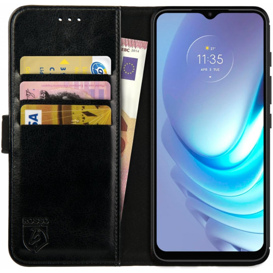 Rosso Element PU Θήκη Πορτοφόλι Motorola Moto G50 4G - Black (8719246342301)