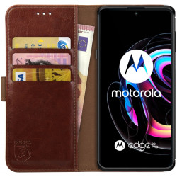 Rosso Element PU Θήκη Πορτοφόλι Motorola Edge 20 Pro - Brown (8719246331275)