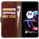 Rosso Element PU Θήκη Πορτοφόλι Motorola Edge 20 Pro - Brown (8719246331275)