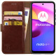 Rosso Element PU Θήκη Πορτοφόλι Motorola Moto E40 / E30 / E20 - Brown (8719246342332)