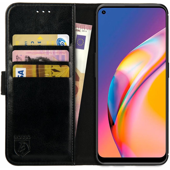 Rosso Element PU Θήκη Πορτοφόλι Oppo Reno5 Lite - Black (8719246342400)