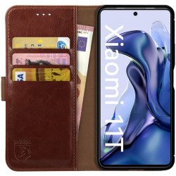 Rosso Element PU Θήκη Πορτοφόλι Xiaomi 11T / 11T Pro - Brown (8719246339653)
