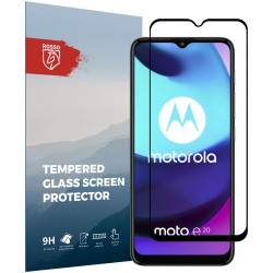 Rosso Tempered Glass - FullFace Αντιχαρακτικό Προστατευτικό Γυαλί Οθόνης Motorola Moto E20 - Black (8719246342448)