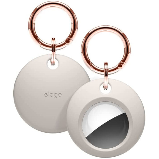 Elago Basic Case - Θήκη / Μπρελόκ Premium Σιλικόνης Apple AirTag 2 / 1 - Stone (EATSC-BA-ST)