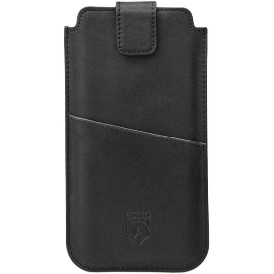Rosso Deluxe Select Insert Case - Universal Δερμάτινη Θήκη για Smartphones / Κινητά - 14 x 7 cm - Black (8719246130120)