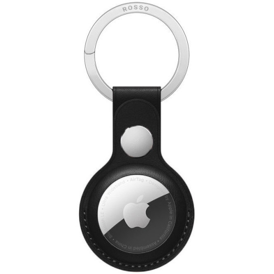 Rosso Element PU Θήκη / Μπρελόκ Apple AirTag 2 / 1 - Black (8719246317668)
