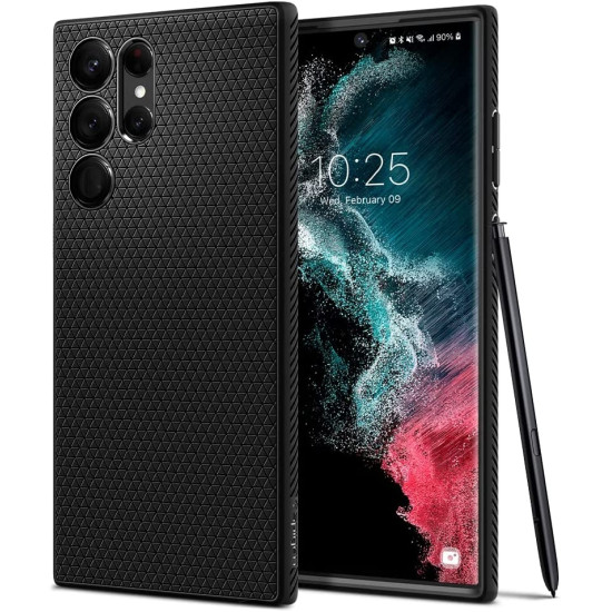 Spigen Θήκη Σιλικόνης Liquid Air - Samsung Galaxy S22 Ultra 5G - Matte Black (ACS03915)