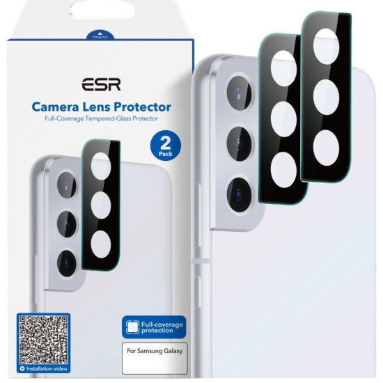 ESR Camera Lens Protector - Αντιχαρακτικό Προστατευτικό Γυαλί για Φακό Κάμερας Samsung Galaxy S22 5G / S22 Plus 5G - Black - 2 Τεμάχια (4894240159484)