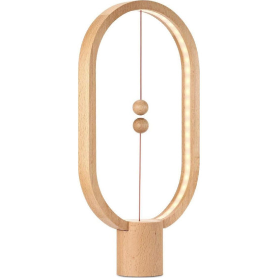 Allocacoc Heng Balance Lamp Ellipse - Διακοσμητικό Φωτιστικό με Μαγνητικό Διακόπτη - Light Wood - 2 Έτη Εγγύηση (DH0037/HBLEUB)