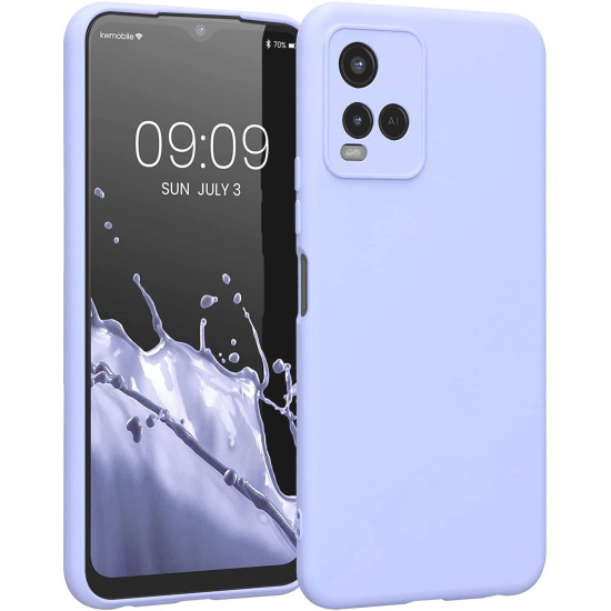 KWmobile Soft Slim Flexible Rubber Cover with Camera Protector - Θήκη Σιλικόνης Vivo Y21 με Πλαίσιο Κάμερας - Light Lavender (57577.139)