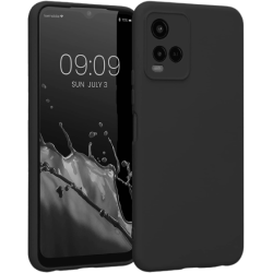 KWmobile Soft Slim Flexible Rubber Cover with Camera Protector - Θήκη Σιλικόνης Vivo Y21 με Πλαίσιο Κάμερας - Black Matte (57577.47)