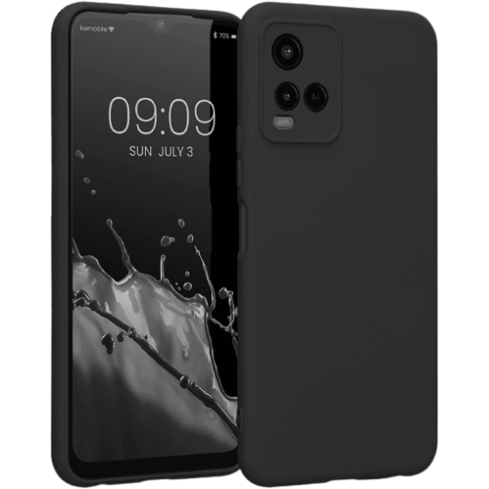 KWmobile Soft Slim Flexible Rubber Cover with Camera Protector - Θήκη Σιλικόνης Vivo Y21 με Πλαίσιο Κάμερας - Black Matte (57577.47)
