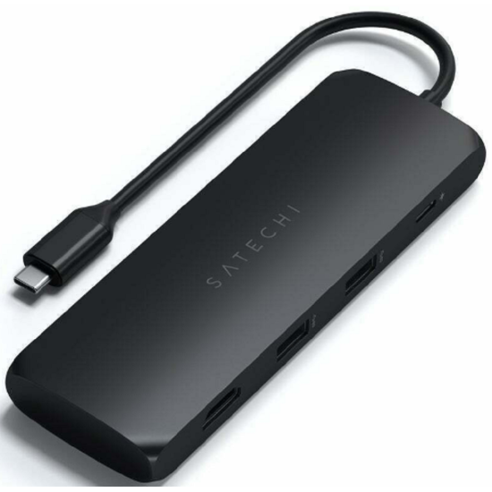 Satechi Αντάπτορας Type-C Hybrid Multiport - Με 1 x Θήκη για SSD Μ.2 SATA Εξωτερικό Σκληρό Δίσκο / 1 x 4K HDMI / 2 x USB-A 3.0 / 1 x Type-C PD - Black (ST-UCHSEK)