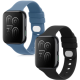 KW Λουράκι Σιλικόνης Oppo Watch 1 41mm - 2 Τεμάχια - Black / Blue Grey (57789.02)