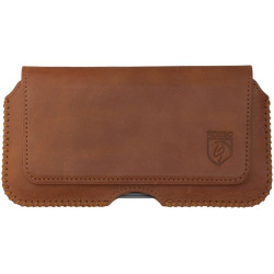 Rosso Deluxe Belt Case - Universal Δερμάτινη Θήκη Ζώνης για Smartphones / Κινητά - 16 x 8 cm - Brown (8719246227004)