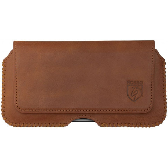 Rosso Deluxe Belt Case - Universal Δερμάτινη Θήκη Ζώνης για Smartphones / Κινητά - 16 x 8 cm - Brown (8719246227004)