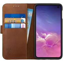 Rosso Deluxe Δερμάτινη Θήκη Πορτοφόλι Samsung Galaxy S10e - Brown (8719246181016)