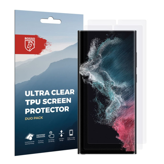 Rosso Ultra Clear Screen Protector - Μεμβράνη Προστασίας Οθόνης - Samsung Galaxy S22 Ultra 5G  - 2 Τεμάχια (8719246344664)