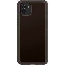 Official Samsung Θήκη Σιλικόνης Soft Clear Cover - Samsung Galaxy A03 - Black (EF-QA036TBEGEU)