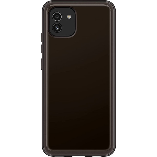 Official Samsung Θήκη Σιλικόνης Soft Clear Cover - Samsung Galaxy A03 - Black (EF-QA036TBEGEU)