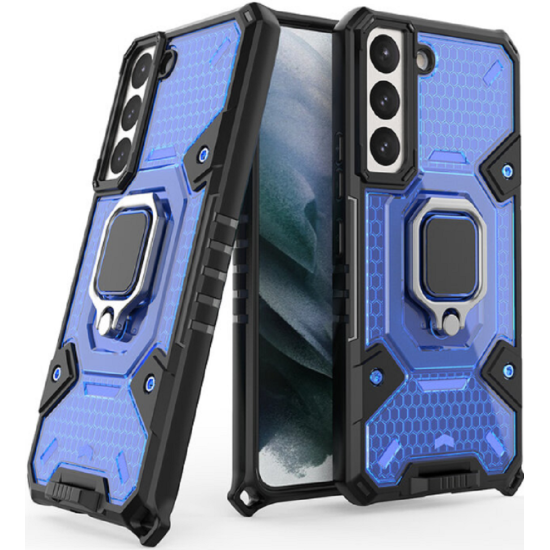 Vivid Honeycomb Armor - Ανθεκτική Θήκη Samsung Galaxy S22 Plus 5G με Μεταλλικό Ring Holder - Blue (UNARMORGALAXYS22PLUSBL)